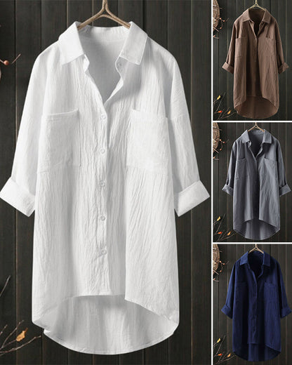 Olivia™ - Blusa Solta Confortável Cor Sólida
