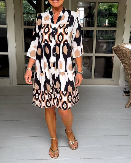 Aria™ - Vestido Midi Estampado Elegante