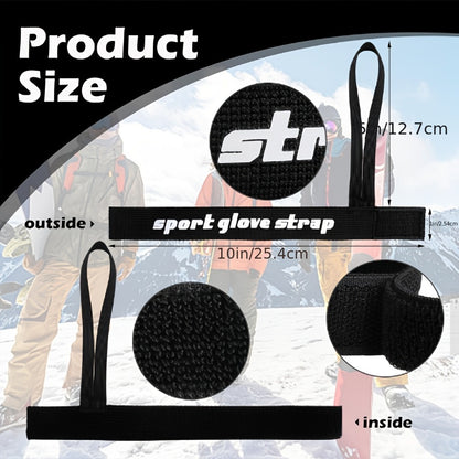 2-Pack/4-Pack Black Polyester Ski Glove Straps, Knit Fabric Wristbands for Secure Glove Hanging, Winter Outdoor Skiing Accessories, Suitable for Comprehensive Training, Ideal Gift for New Year and Valentine'S Day