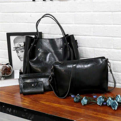 Riley™ - Conjunto de bolsa vintage macia de 4 peças