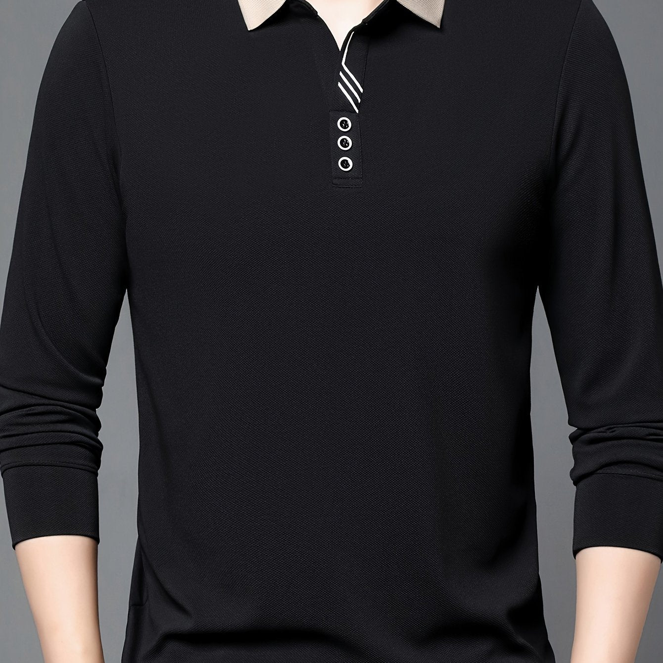 Camisa de manga comprida elástica leve masculina para golfe e uso casual
