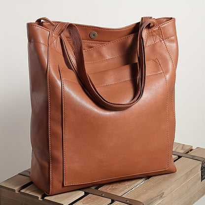 Retro-Tragetasche in Volltonfarbe – Ölleder PU, Umhängetasche mit mehreren Taschen