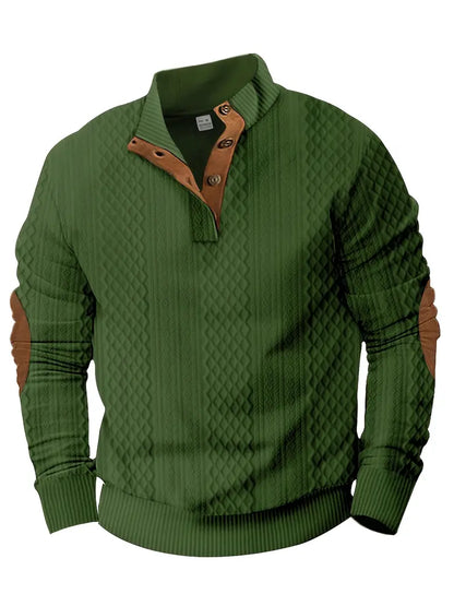 Lässiger Jacquard-Strickpullover mit Stehkragen für Herren
