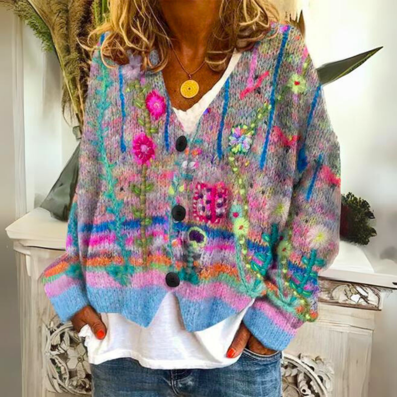 Addison™ - Stilvoller Retro-Casual Loose-Fit-Cardigan mit Knöpfen
