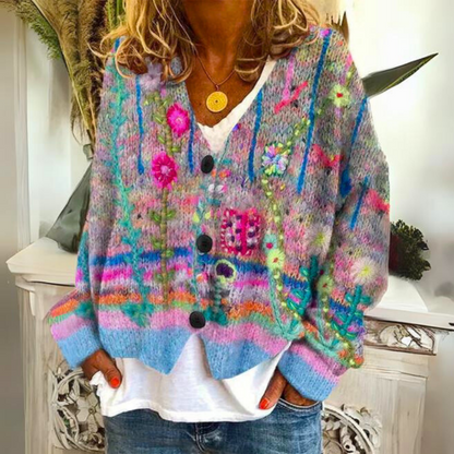 Addison™ - Stilvoller Retro-Casual Loose-Fit-Cardigan mit Knöpfen