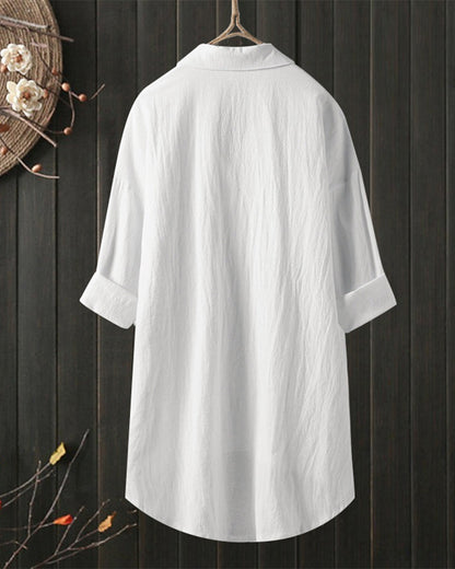 Olivia™ - Blusa Solta Confortável Cor Sólida