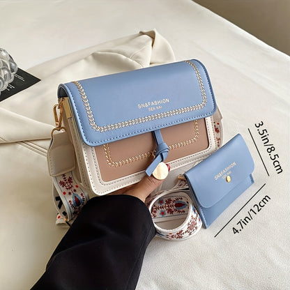 Bolsa de ombro com aba fashion - Bolsa transversal feminina com fivela e alça larga