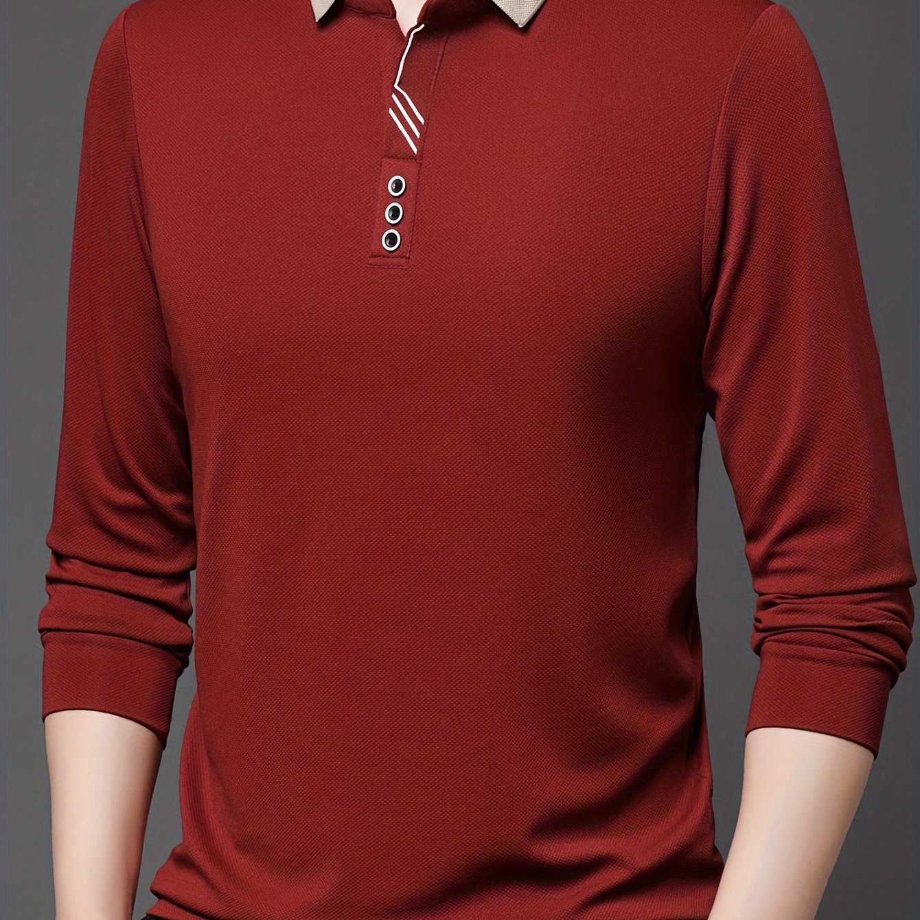 Camisa de manga comprida elástica leve masculina para golfe e uso casual