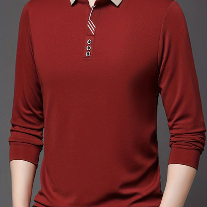 Camisa de manga comprida elástica leve masculina para golfe e uso casual