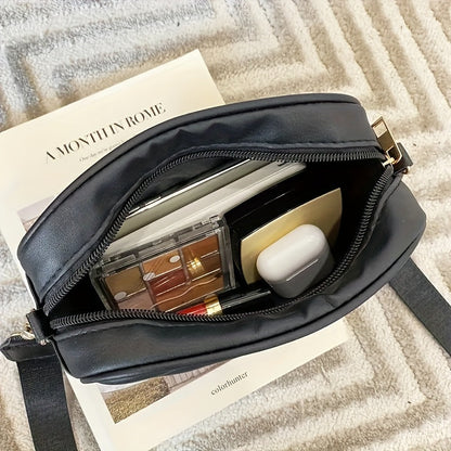 Bolsa tiracolo acolchoada feminina - couro sintético, alça ajustável