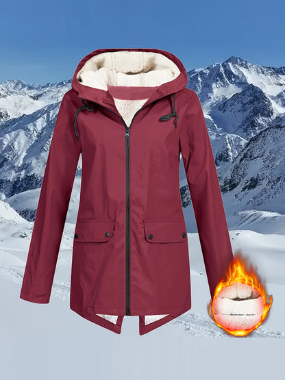Flap Pockets Zip-up Hoodie Jacket - Casual Long Sleeve Windbreaker for Fall & Winter