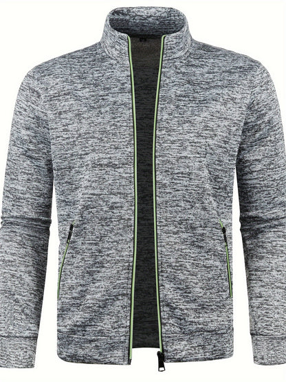 Herren-Cardigan mit Reißverschluss, lässiger Pullover für Herbst/Winter