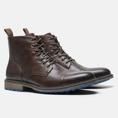 Herren Oxford-Stiefel mit Kappe, Stiefeletten, formelle Kleidung, Outdoor-Schuhe für Party, Büro, Hochzeit