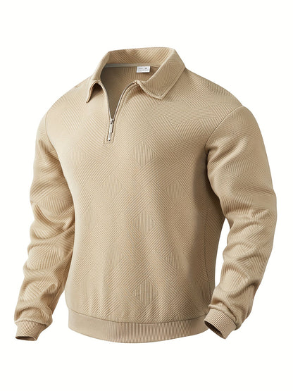 Erick | Vintage-Pullover mit Reißverschluss und geometrischem Design