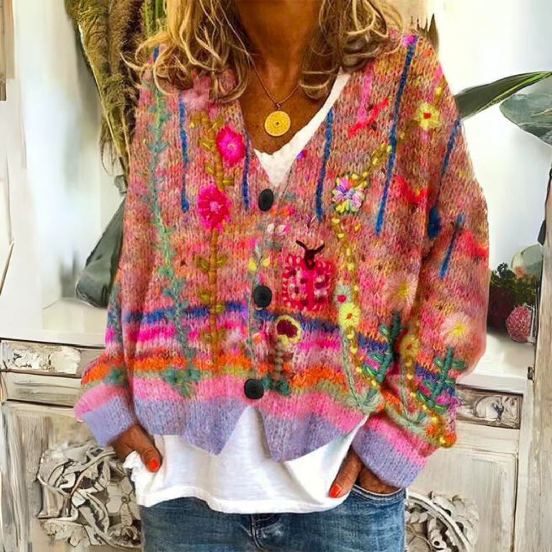 Addison™ - Stilvoller Retro-Casual Loose-Fit-Cardigan mit Knöpfen