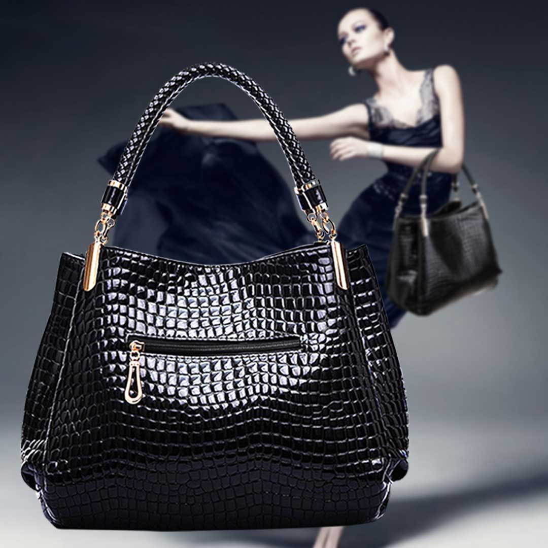 Isabella™ Elegância duradoura | Bolsa estilosa com padrão crocodilo 