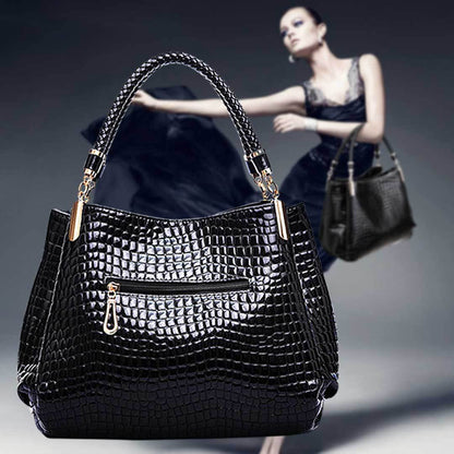 Isabella™ Elegância duradoura | Bolsa estilosa com padrão crocodilo 