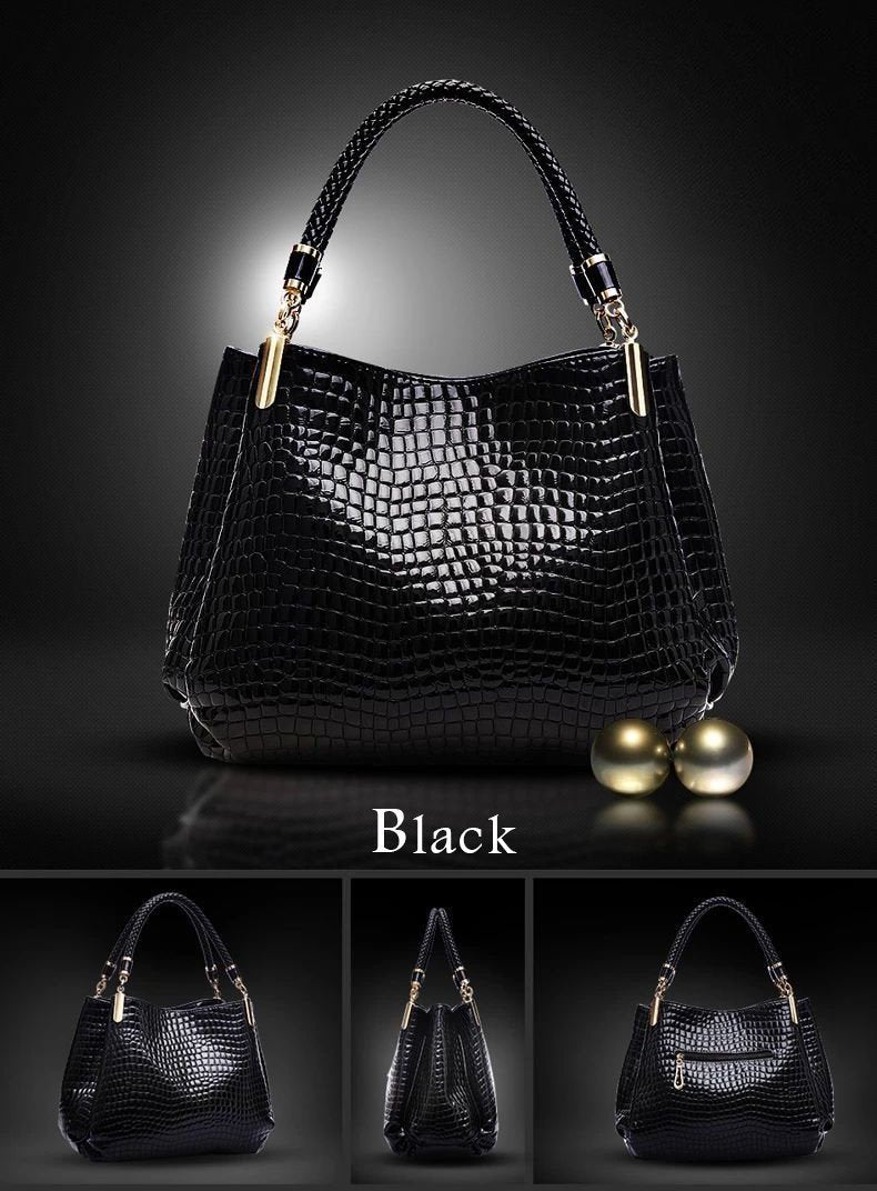 Isabella™ Elegância duradoura | Bolsa estilosa com padrão crocodilo 