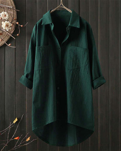 Olivia™ - Blusa Solta Confortável Cor Sólida