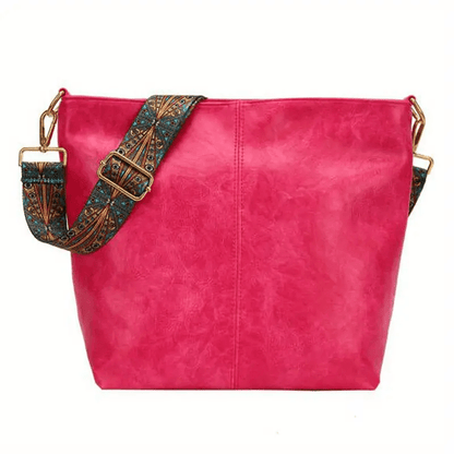 Bolsa Hobo com Alça Geométrica - Grande Capacidade, Retro Crossbody