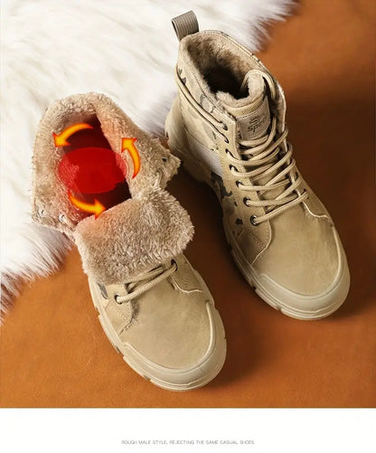 Men's Camouflage Sturdy Work Boots Lace-up Boots - Comfortable And Breathable Shoes