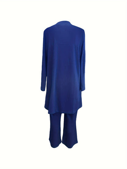 Lässiges dreiteiliges Set, Strickjacke, Top &amp; Hose