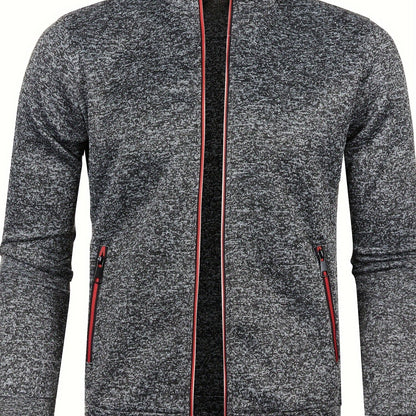 Herren-Cardigan mit Reißverschluss, lässiger Pullover für Herbst/Winter