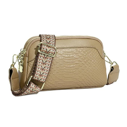 Olivia™ Elegant Allure | Bolsa tiracolo mini com padrão crocodilo