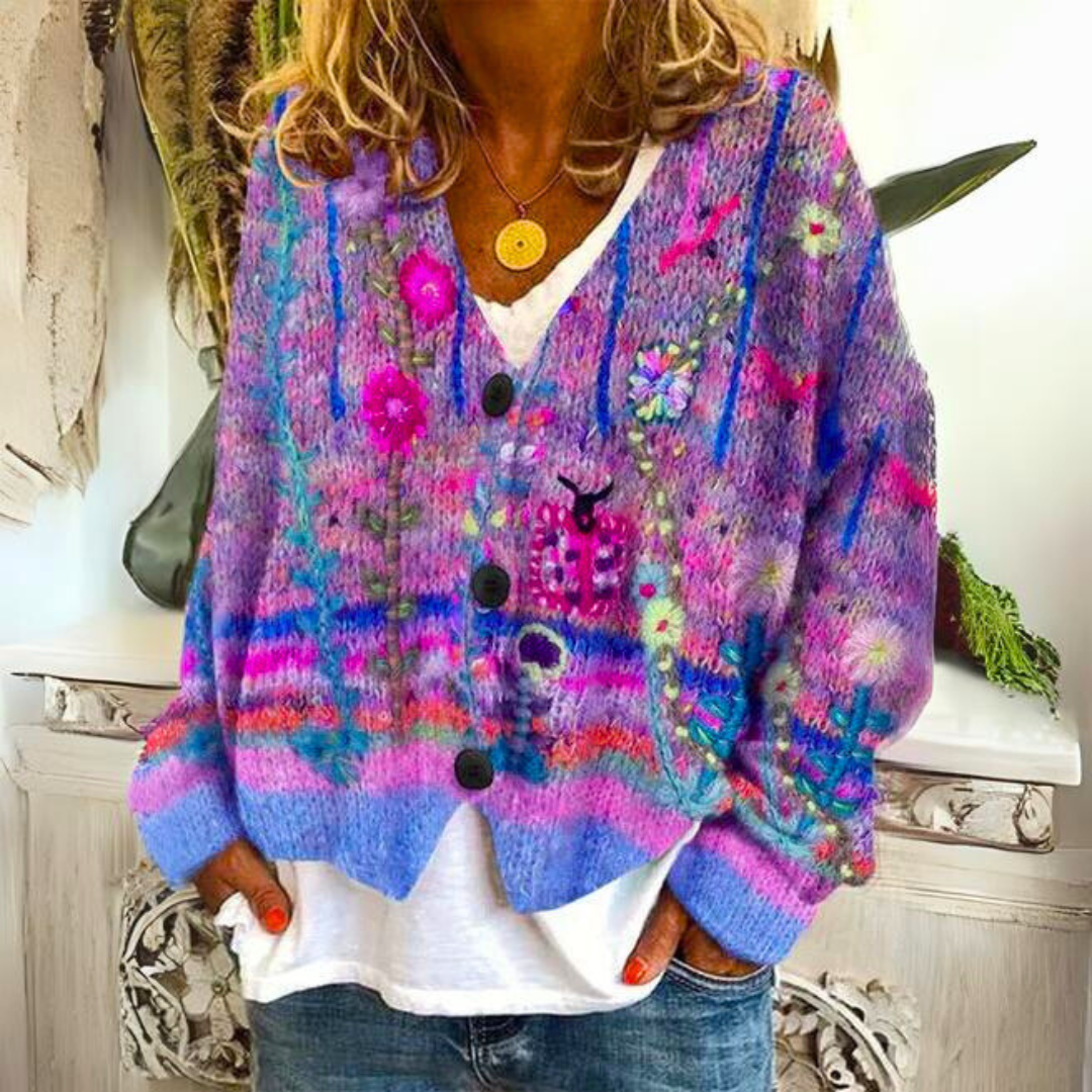 Addison™ - Stilvoller Retro-Casual Loose-Fit-Cardigan mit Knöpfen