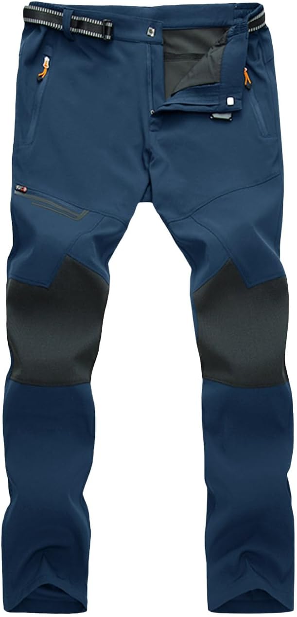 Calças de caminhada masculinas, de secagem rápida, resistentes à água, leves, para trabalho ao ar livre, com bolsos com zíper