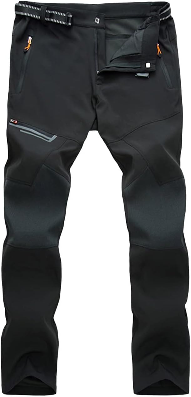 Calças de caminhada masculinas, de secagem rápida, resistentes à água, leves, para trabalho ao ar livre, com bolsos com zíper