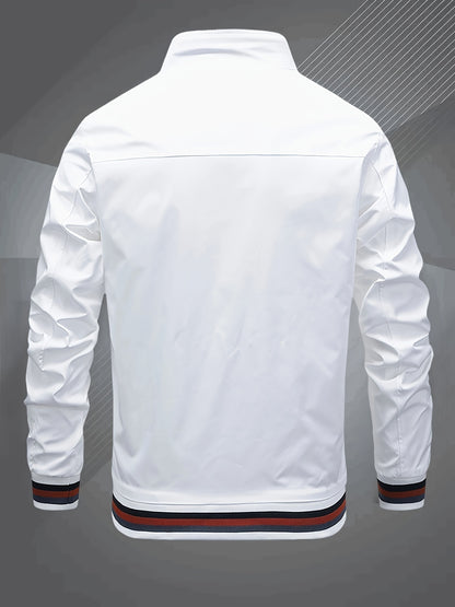 Klassische Bomberjacke mit Baseballkragen für Herren, Windbreaker für Frühling/Herbst