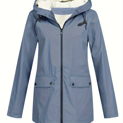 Flap Pockets Zip-up Hoodie Jacket - Casual Long Sleeve Windbreaker for Fall & Winter