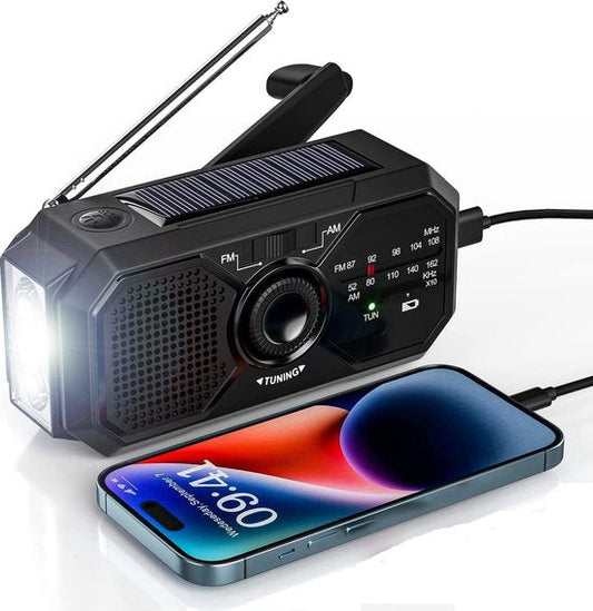 Notfallradio mit AM/FM-Radio und Taschenlampe