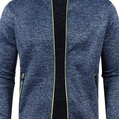 Herren-Cardigan mit Reißverschluss, lässiger Pullover für Herbst/Winter