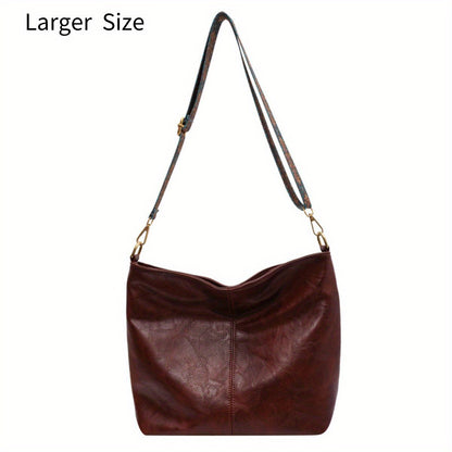 Bolsa Hobo com Alça Geométrica - Grande Capacidade, Retro Crossbody