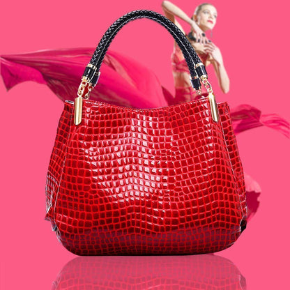 Isabella™ Elegância duradoura | Bolsa estilosa com padrão crocodilo 
