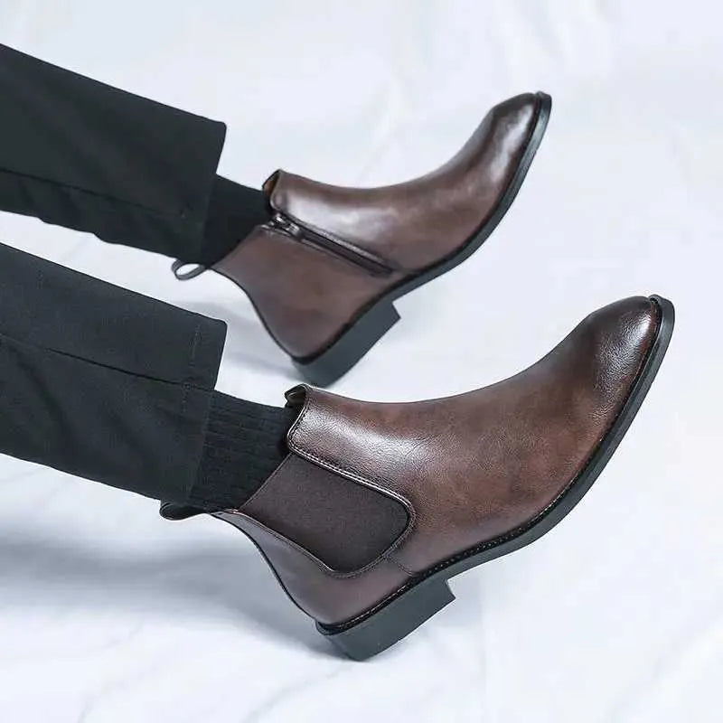 Nathan™ – Elegante Chelsea Boots aus Leder mit Reißverschluss