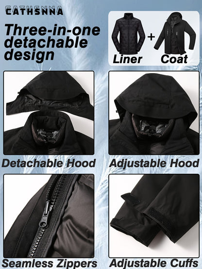 Women'S Warm Casual Jacket Liner Can Be Worn Alone Waterproof Windproof Outdoor Sports Three-in-one Rushing Jacket
