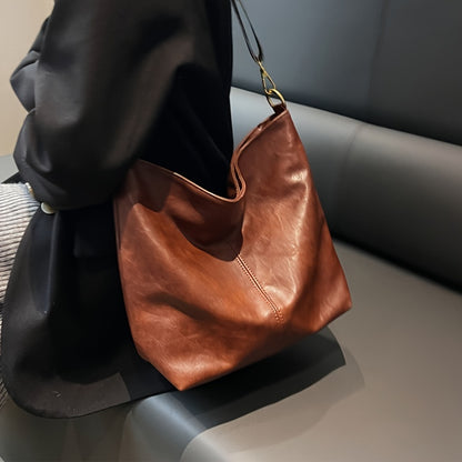 Bolsa Hobo com Alça Geométrica - Grande Capacidade, Retro Crossbody