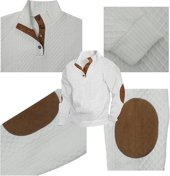 Lässiger Jacquard-Strickpullover mit Stehkragen für Herren