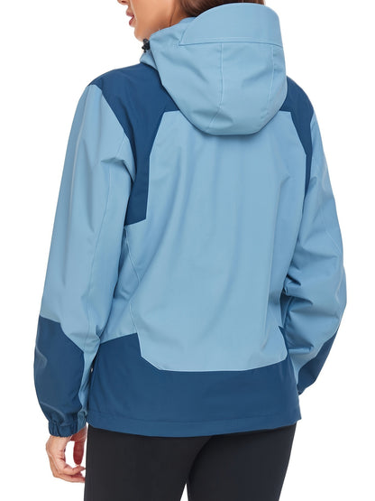 Womens Waterproof Rain Jacket Lightweight Active Outdoor Raincoat With Removable Hood