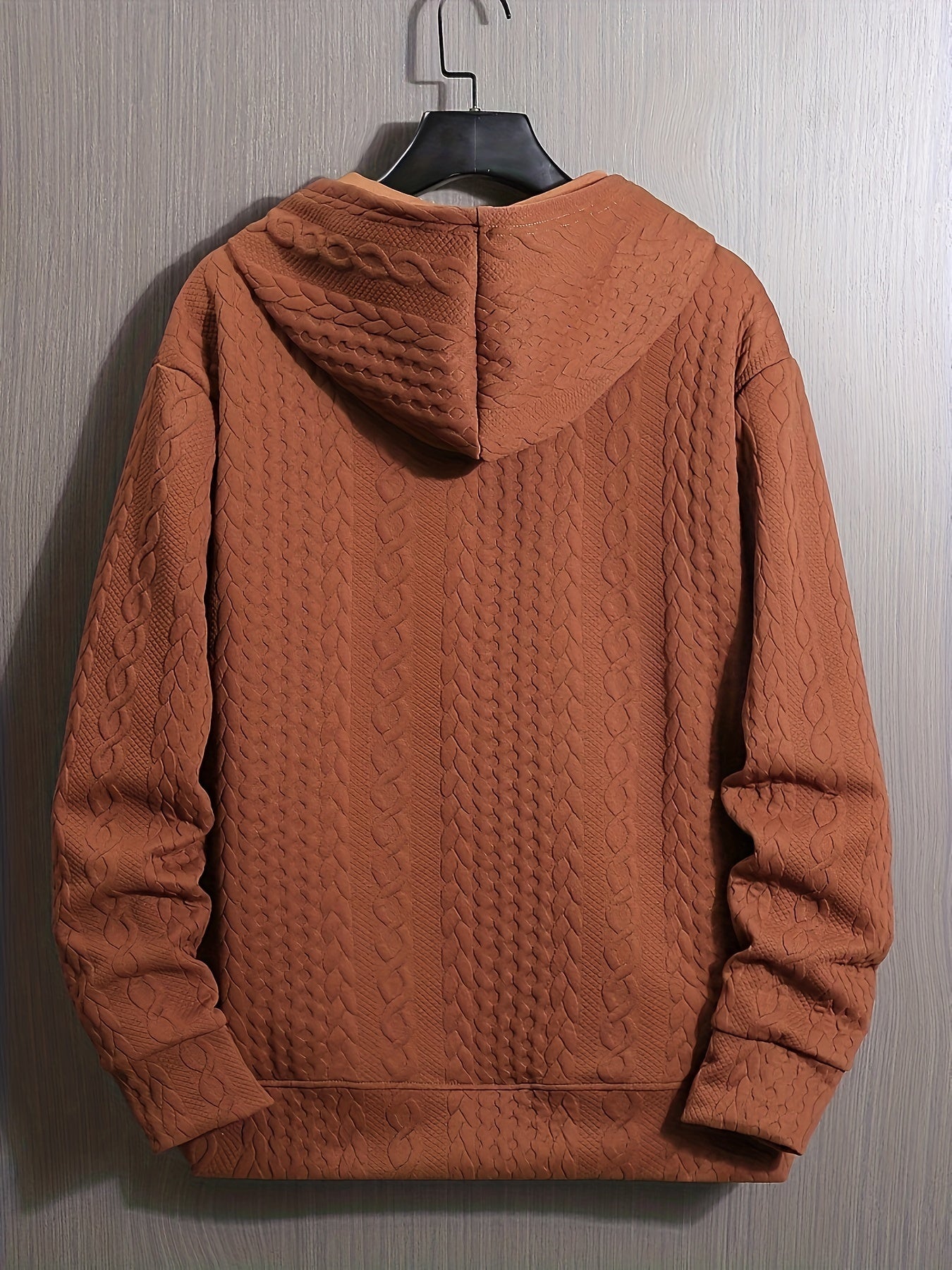 Men's Solid Polyester Hoodie, Long Sleeve, Sports Style