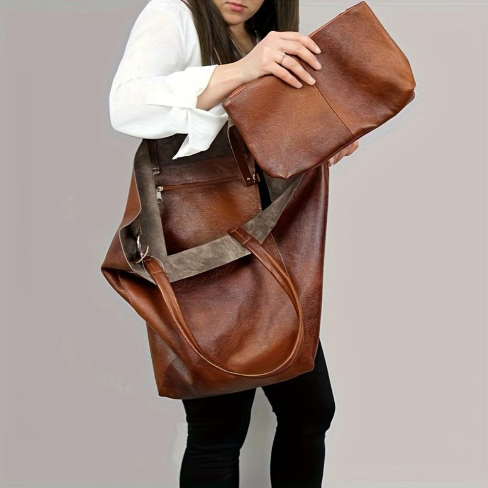 Olivia™ Retro Softness | Bolsa Tote de Grande Capacidade