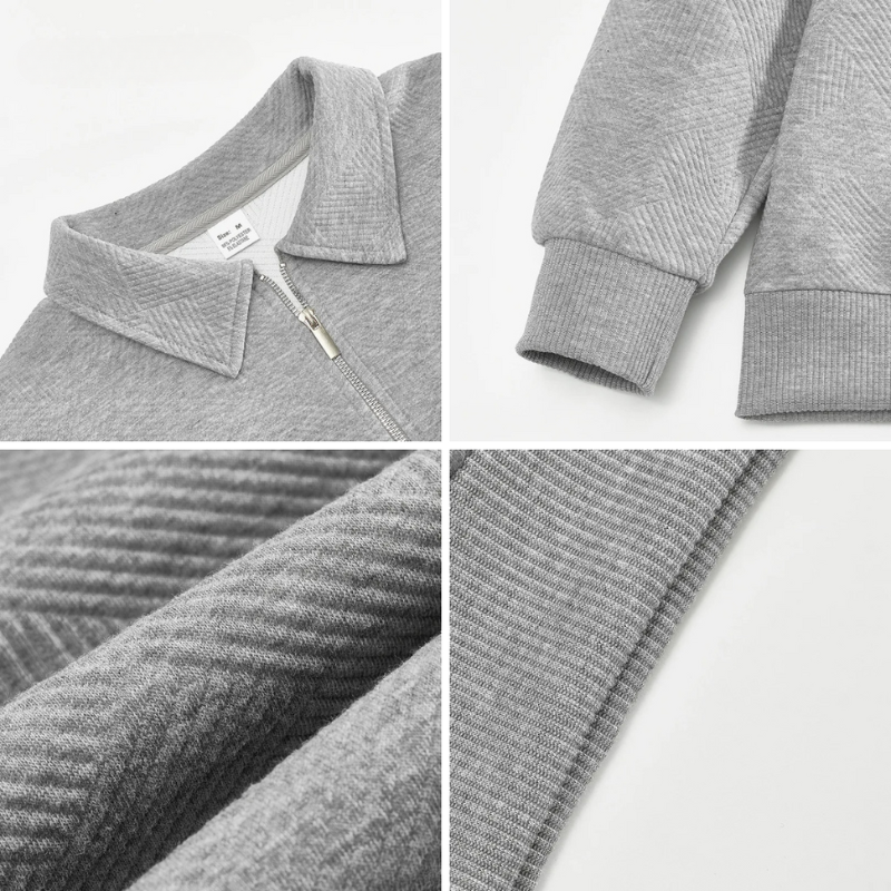 James™ - Suéter Vintage com Design Geométrico e Zíper