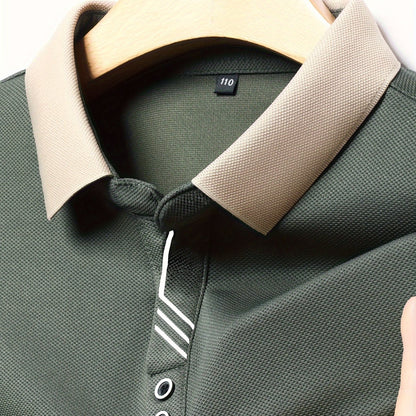 Camisa de manga comprida elástica leve masculina para golfe e uso casual