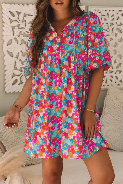 Vestido Babydoll Estampado Floral