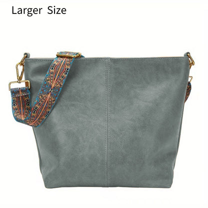 Bolsa Hobo com Alça Geométrica - Grande Capacidade, Retro Crossbody