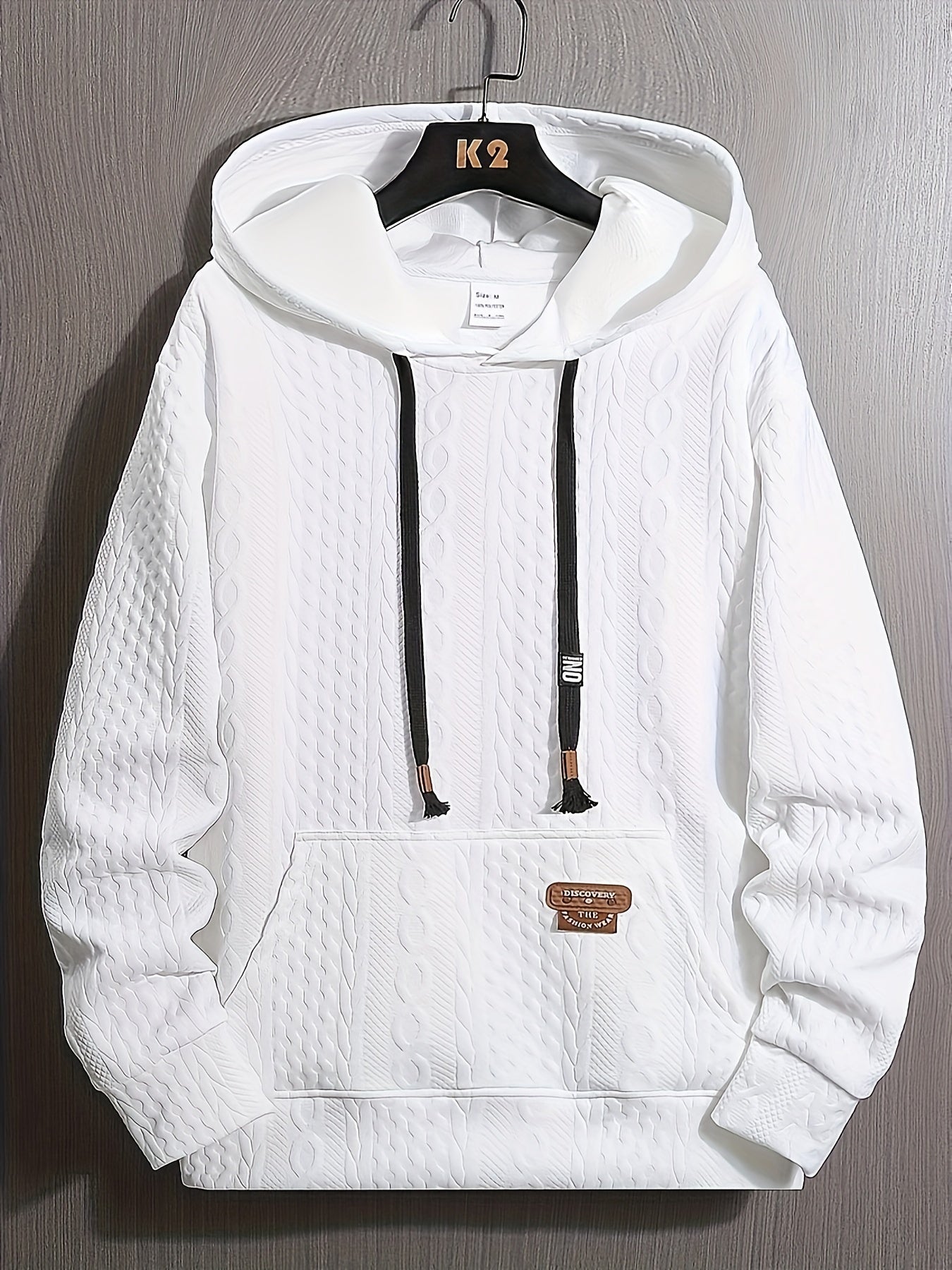 Men's Solid Polyester Hoodie, Long Sleeve, Sports Style