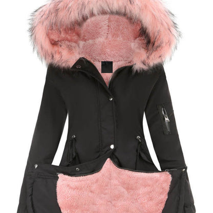 Olive Green Fleece-Lined Parka, Zip-Up Winter Coat